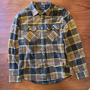 Brixton Bowery Yellow Plaid Men's Flannel
